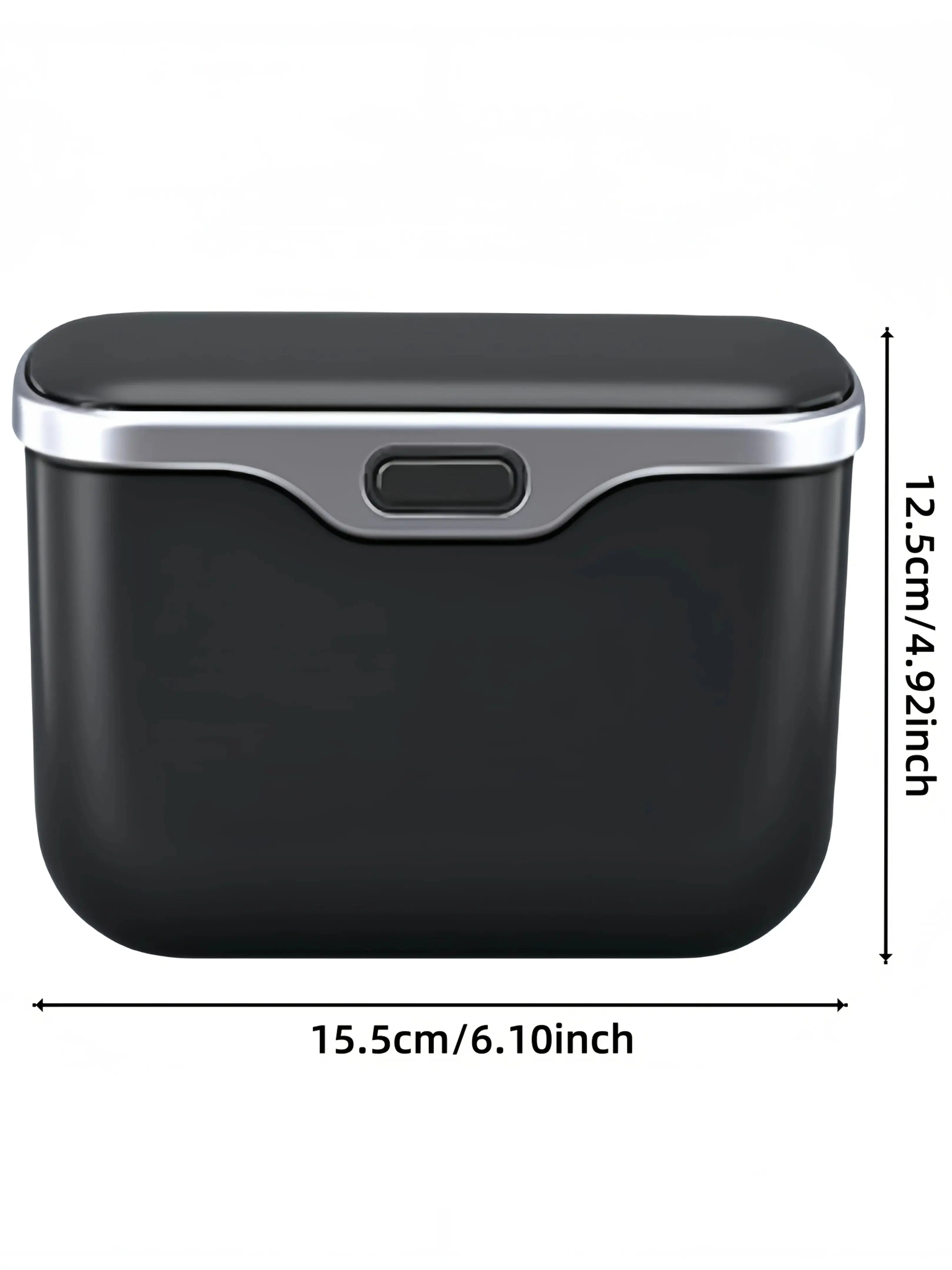 Auto Interior Trash Bin with Button Lid – Hanging Car Organizer (Wet & Dry)