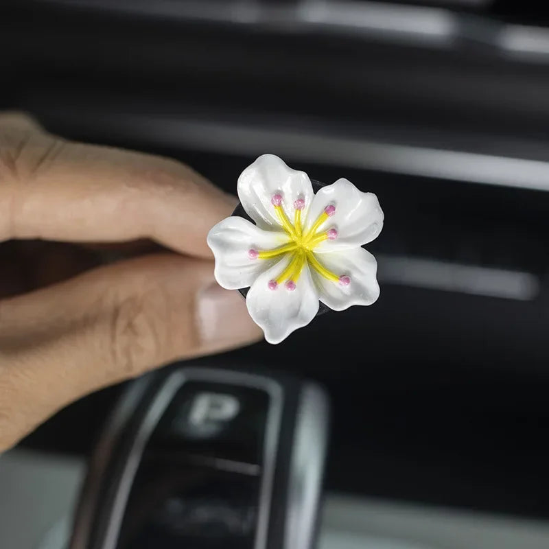2Pcs Car Perfume Clip Flower Air Outlet Car Air Freshener Peach Blossom Aroma Diffuser Car Decoration Accessories Fresh Air